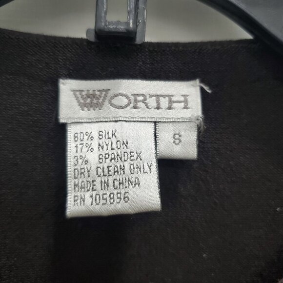 Worth Women's Vintage Brown Silk Blend Button Up Clasp LS Cardigan Size S - Picture 4 of 6